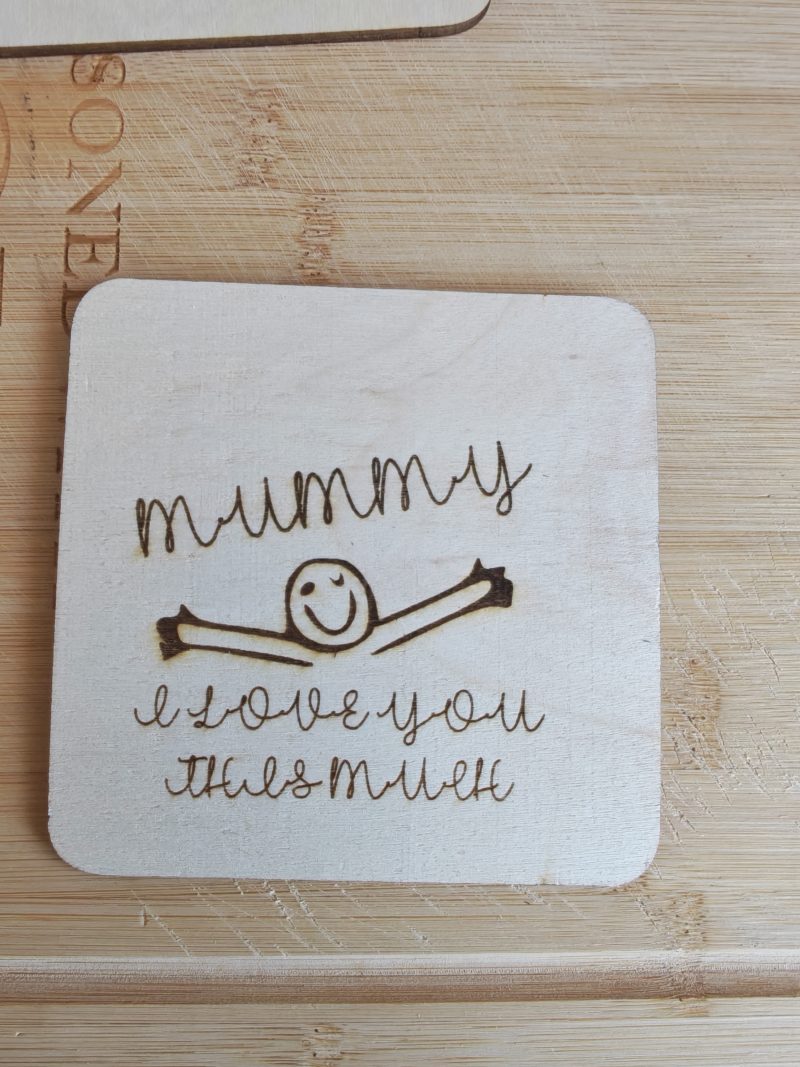wooden Mum coaster
