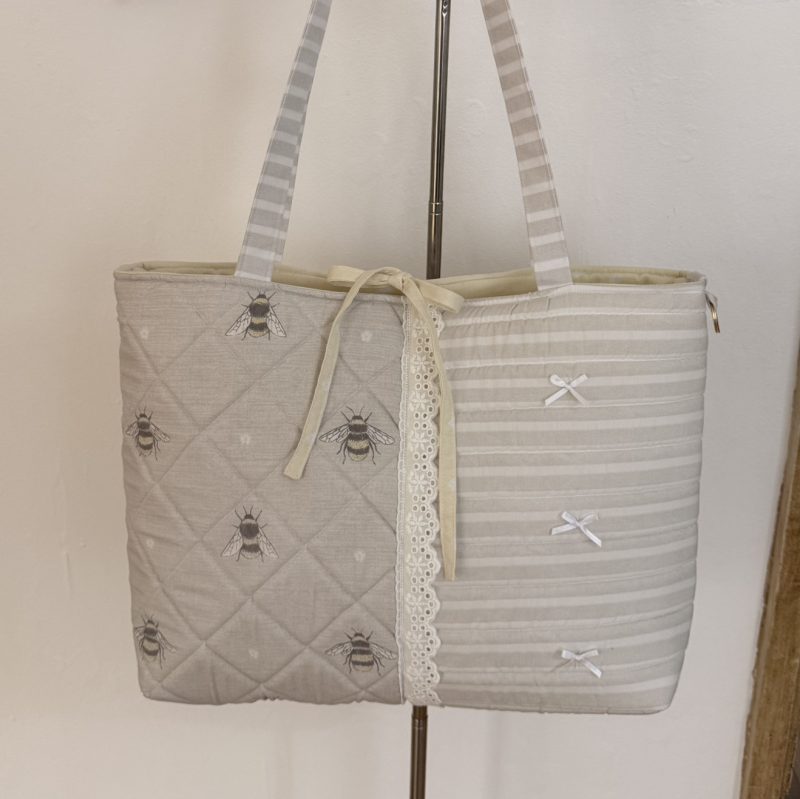 Handmade Pink Quilted Tote Bag – Cottagecore & Coquett