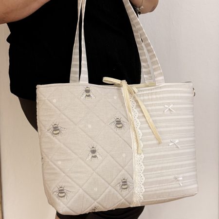 Handmade Pink Quilted Tote Bag – Cottagecore & Coquett