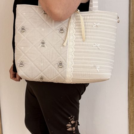 Handmade Pink Quilted Tote Bag – Cottagecore & Coquett