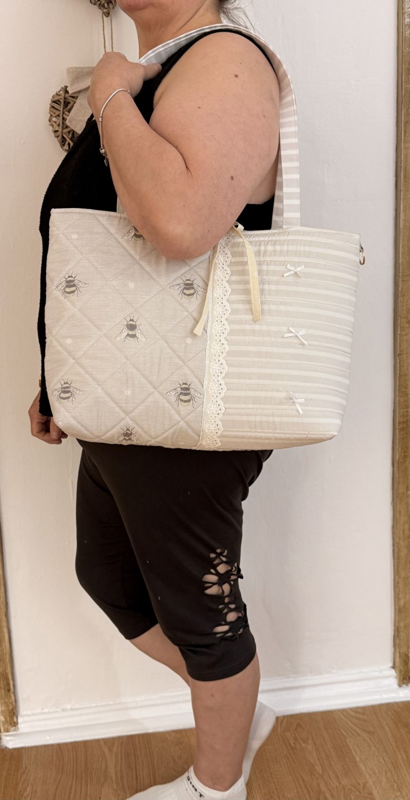 Handmade Pink Quilted Tote Bag – Cottagecore & Coquett