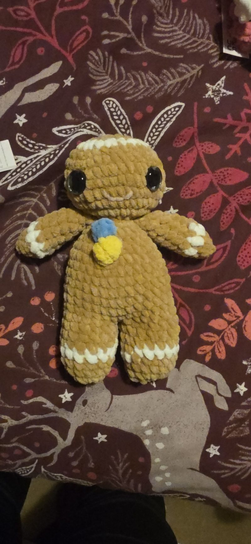 Handmade Gingerbread Man Christmas Plushie UKCA Tested Festive Gift