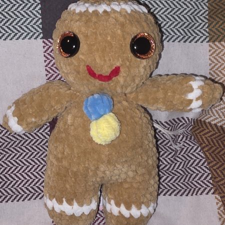 Handmade Gingerbread Man Christmas Plushie UKCA Tested Festive Gift