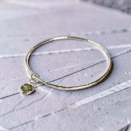 Coastal Sterling Silver Sand Dollar Charm Bangle