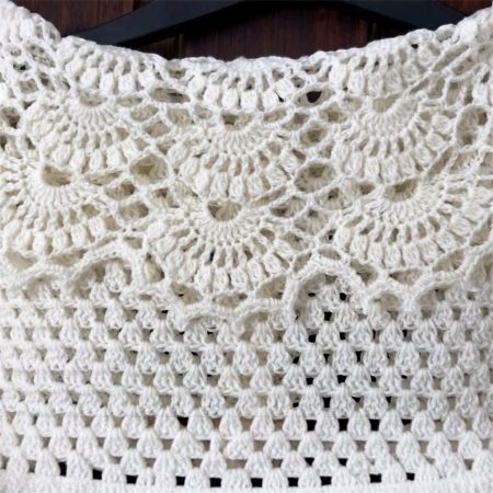 Handmade Crochet Crop Cardigan/ Top in Baby Corn Yellow with Lace Peter Pan Collar Size M