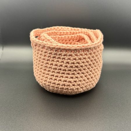 Handmade Crochet Nesting Baskets – Set of 3 Mini Trinket Storage Baskets