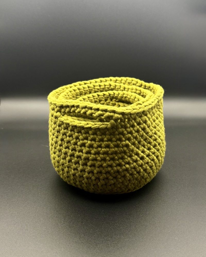Handmade Crochet Nesting Baskets – Set of 3 Mini Trinket Storage Baskets
