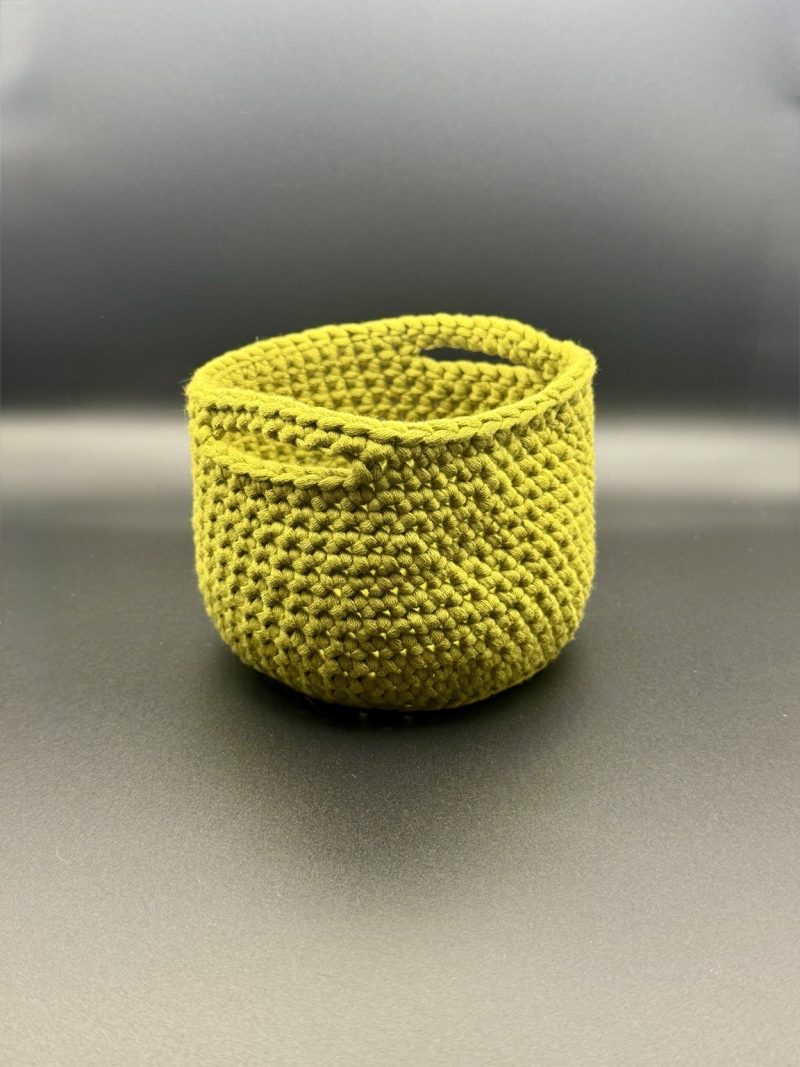 Handmade Crochet Nesting Baskets – Set of 3 Mini Trinket Storage Baskets