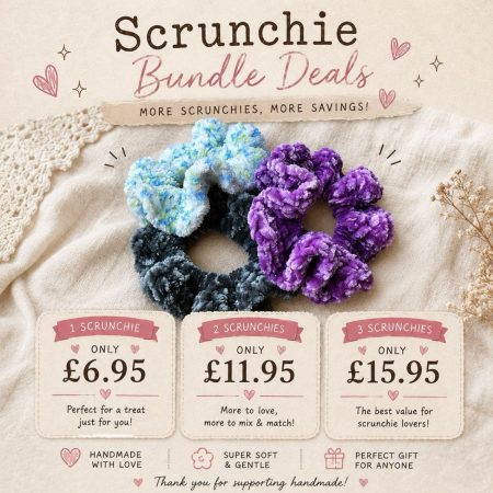 Handmade Crochet Scrunchies | Chunky Hair Scrunchies | Mix & Match 1, 2 or 3