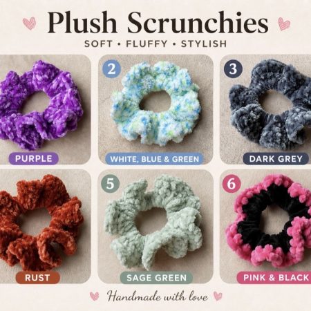 Handmade Crochet Scrunchies | Chunky Hair Scrunchies | Mix & Match 1, 2 or 3