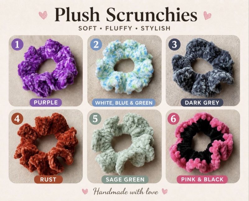 Handmade Crochet Scrunchies | Chunky Hair Scrunchies | Mix & Match 1, 2 or 3