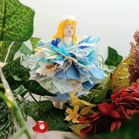 Handmade Whimsical Wooden Peg Doll Decoration, Unique Design, Alice Doll