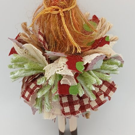 Handmade Whimsical Wooden Peg Doll Decoration, Unique Design, Hazel Doll