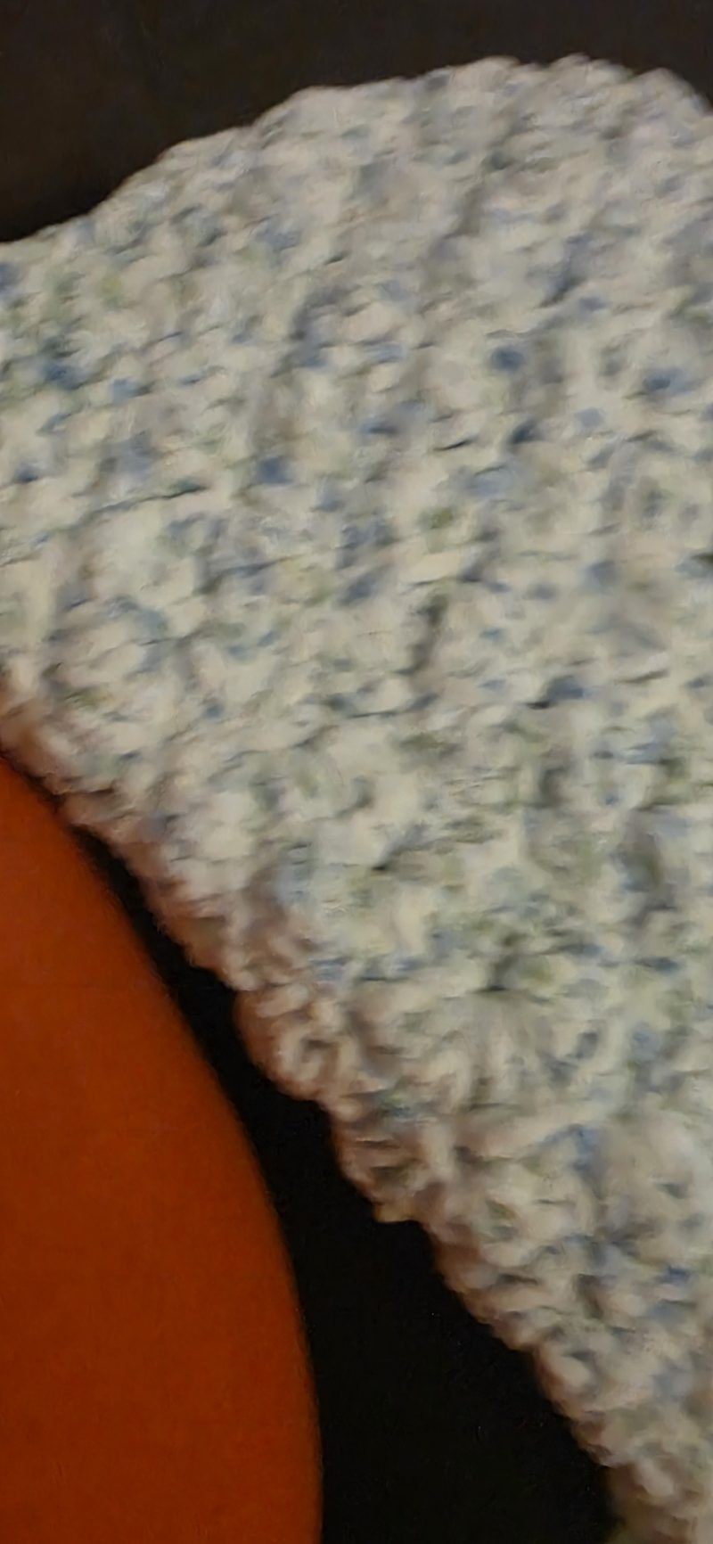 Soft Snugly Chunky blue and white Baby Blanket, 31 Inch Square