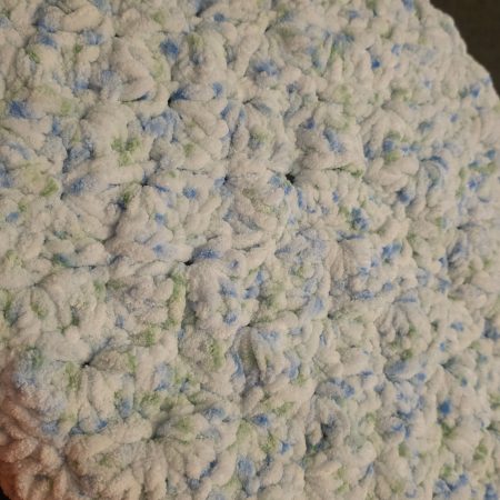 Soft Snugly Chunky blue and white Baby Blanket, 31 Inch Square