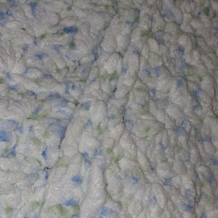 Soft Snugly Chunky blue and white Baby Blanket, 31 Inch Square