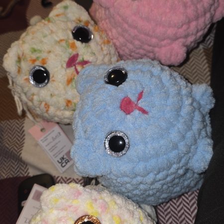 Hand Crocheted 8 Inch Plush Loaf Cat Soft Toy in Various Colours