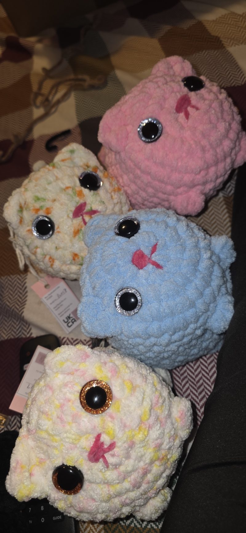 Hand Crocheted 8 Inch Plush Loaf Cat Soft Toy in Various Colours
