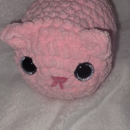 Hand Crocheted 8 Inch Plush Loaf Cat Soft Toy in Various Colours