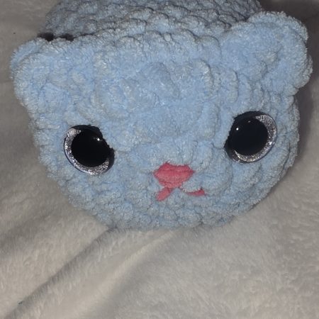 Hand Crocheted 8 Inch Plush Loaf Cat Soft Toy in Various Colours