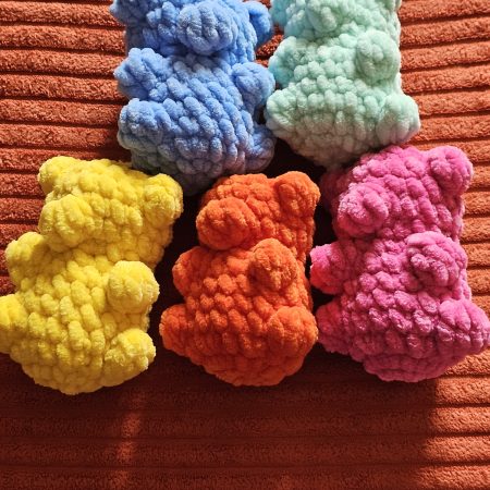 Hand-Crocheted Mini Gummy Bear Plushies, 3 Inch Soft Toys