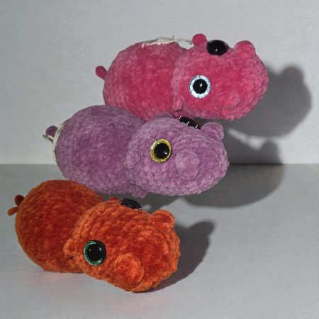 Handmade Crochet Chunky Hippopotamus Soft Toy, 6 Inches Long