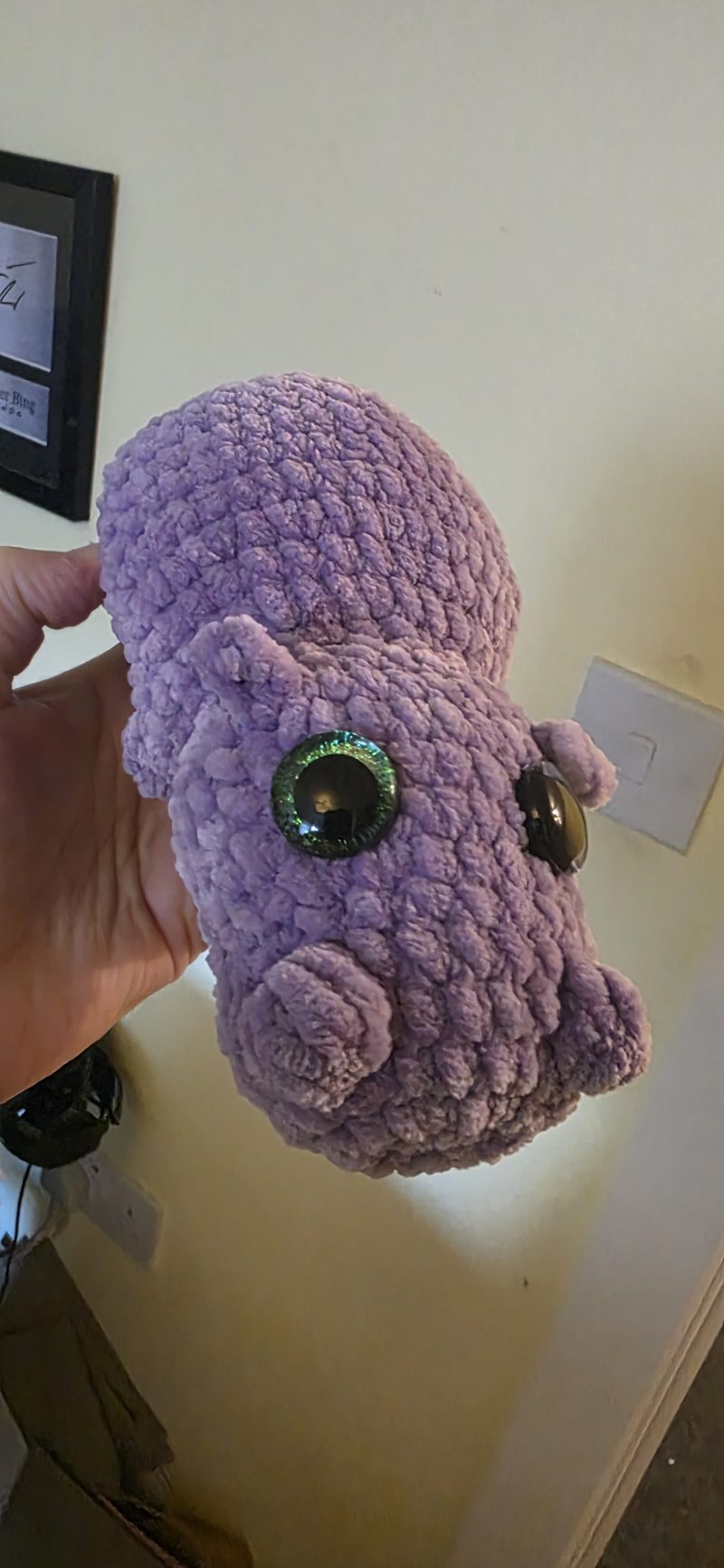 Handmade Crochet Chunky Hippopotamus Soft Toy, 6 Inches Long