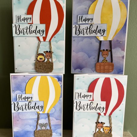 Baby balloon birthday card