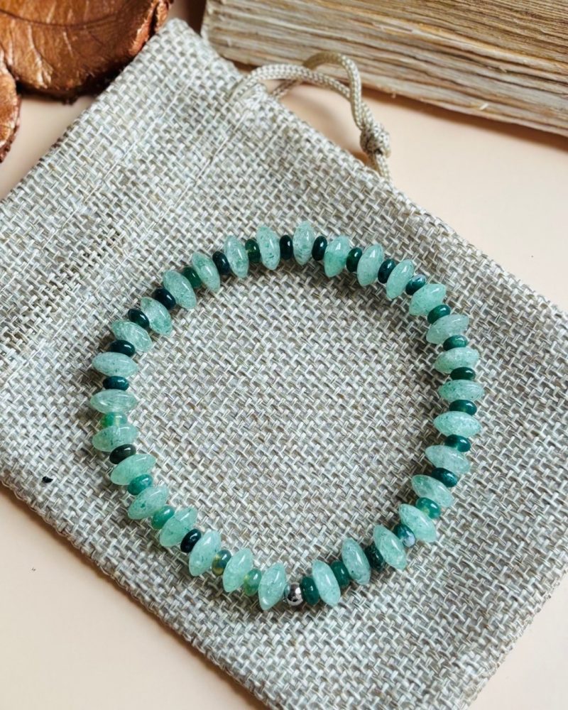 Handmade Green Aventurine & Moss Agate Bracelet 🌿