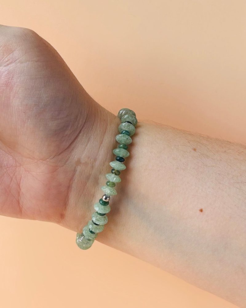 Handmade Green Aventurine & Moss Agate Bracelet 🌿