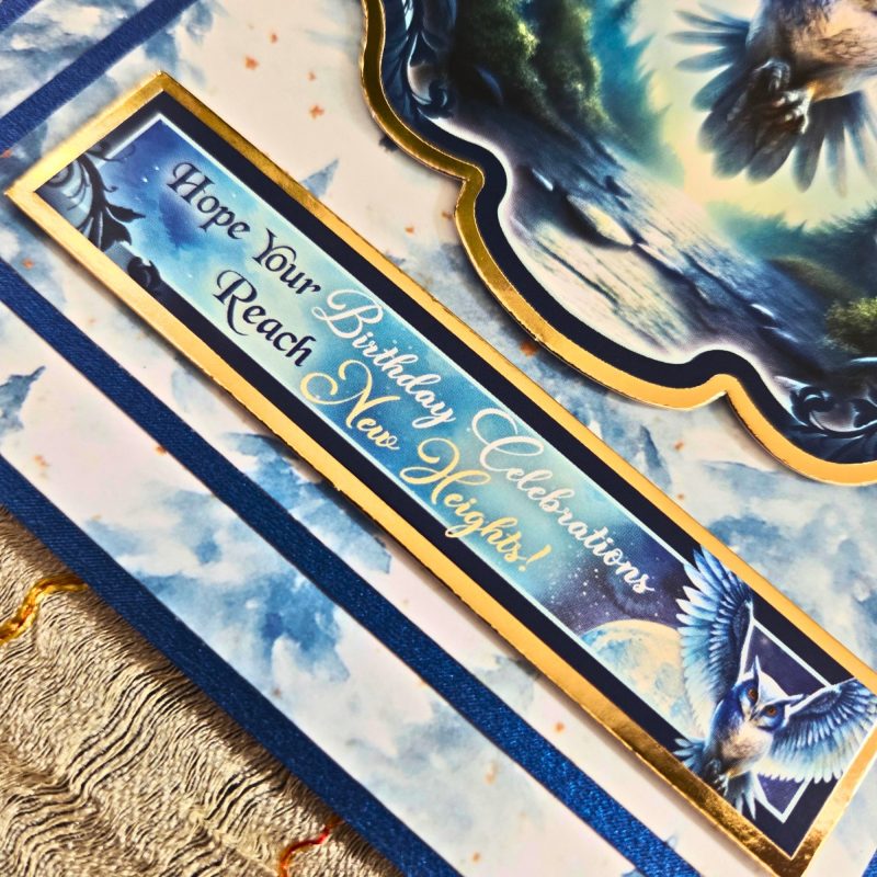 Handmade Owl Birthday Card In Deep Blue