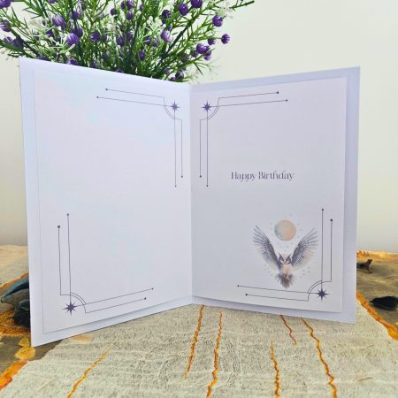 Handmade Owl Birthday Card In Deep Blue
