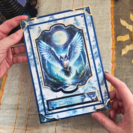 Handmade Owl Birthday Card In Deep Blue