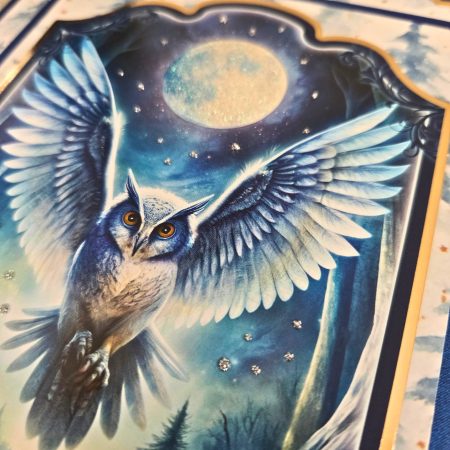 Handmade Owl Birthday Card In Deep Blue