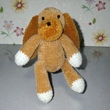 Handmade Crochet Puppy Soft Toy, Baby Safe and Lightweight, 10 Inches