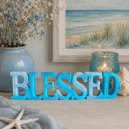 Blessed Resin Ornament. Handmade Coastal or Seaside Theme Home Decor