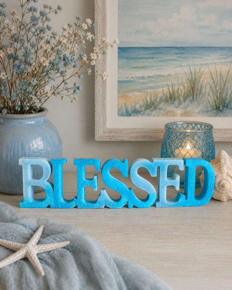 Blessed Resin Ornament. Handmade Coastal or Seaside Theme Home Decor
