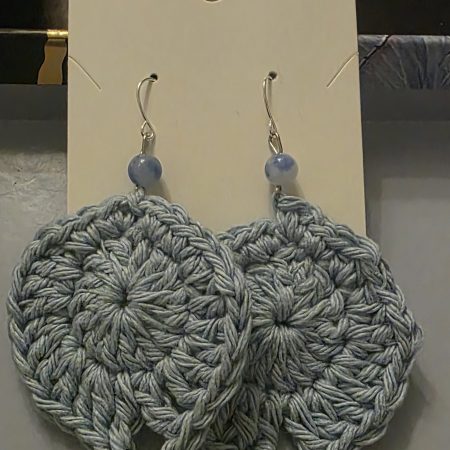 Handmade Crochet Teardrop Earrings in Colourful Cotton Yarn