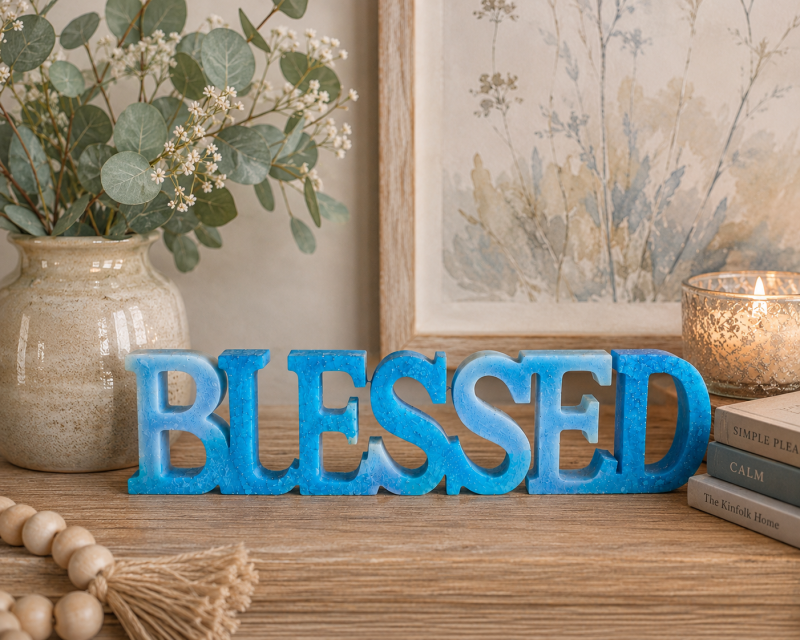Blessed Resin Ornament. Handmade Coastal or Seaside Theme Home Decor