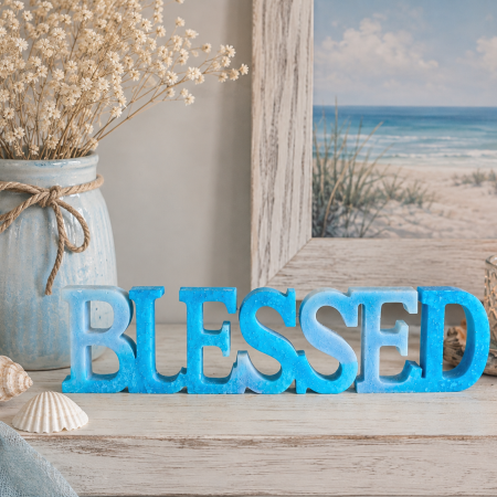Blessed Resin Ornament. Handmade Coastal or Seaside Theme Home Decor