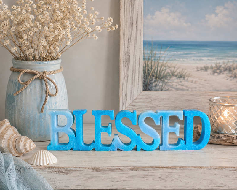 Blessed Resin Ornament. Handmade Coastal or Seaside Theme Home Decor