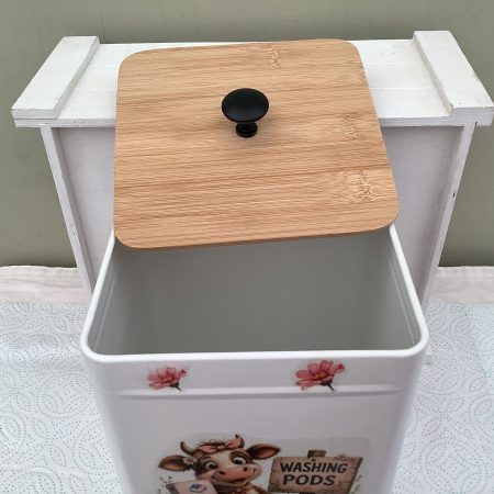Handmade Decoupaged wash pod tub highland cow Design