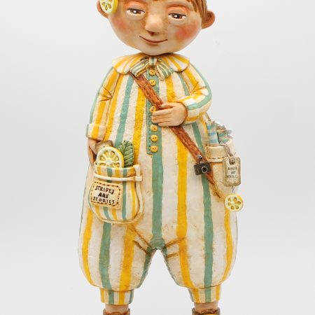 Handmade One of a Kind Art Doll Ellis Lemonfield, 33cm Tall