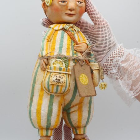 Handmade One of a Kind Art Doll Ellis Lemonfield, 33cm Tall