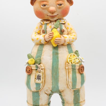 Clement Lemonwood OOAK Handmade Art Doll, 34cm Tall