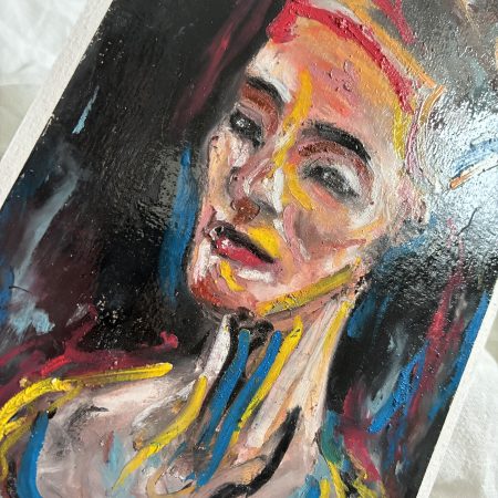 Nefertiti Egyptian Queen Original Oil Pastel Portrait Artwork A5