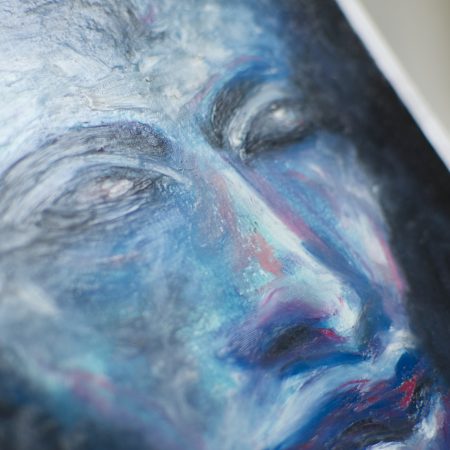 IV Amenhotep Akhenaten Portrait Original Oil Pastel Artwork A5
