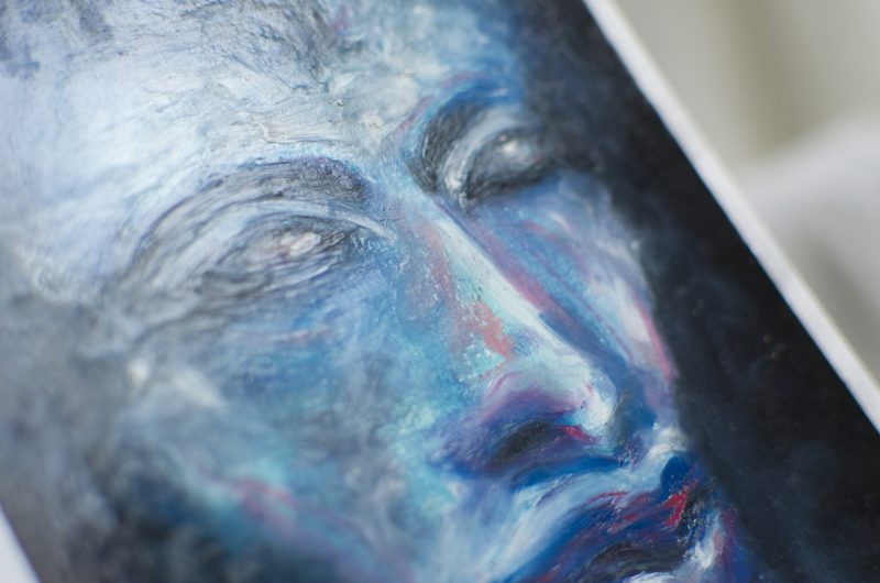 IV Amenhotep Akhenaten Portrait Original Oil Pastel Artwork A5