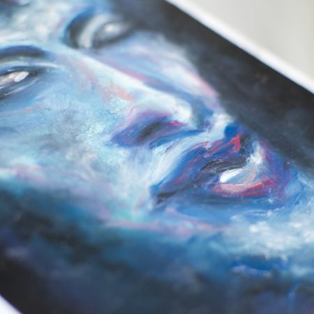 IV Amenhotep Akhenaten Portrait Original Oil Pastel Artwork A5