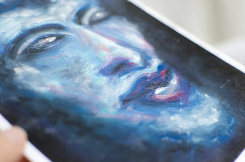 IV Amenhotep Akhenaten Portrait Original Oil Pastel Artwork A5